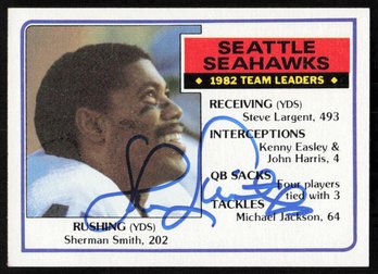 AUTOGRAPHED 1983 SHERMAN SMITH TOPPS #383 FOOTBALL CARD