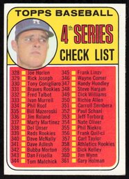 1969 TOPPS 4TH SERIES CHECKLIST BASEBALL CARD