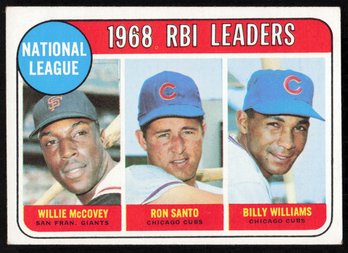 1969 TOPPS #4 NL RBI LEADERS MCCOVEY SANTO WILLIAMS