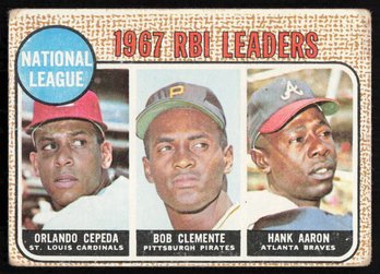 1968 TOPPS #3 NL RBI LEADERS CEPEDA CLEMENTE AARON