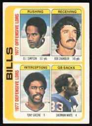 1978 TOPPS #503 OFFENSIVE LEADERS OJ SIMPSON FOOTBALL CARD