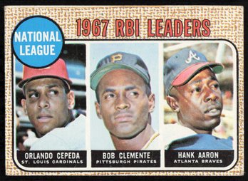 1968 TOPPS #3 NL RBI LEADERS CEPEDA CLEMENTE AARON