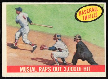 1959 TOPPS MUSIAL RAPS 3000TH BASEBALL CARD