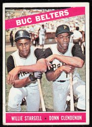 1966 Topps Buc Belters (Willie Stargell/Donn Clendenon) BASEBALL CARD