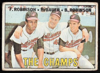 1964 TOPPS THE CHAMPS BASEBALL CARD ROBINSON BAUER
