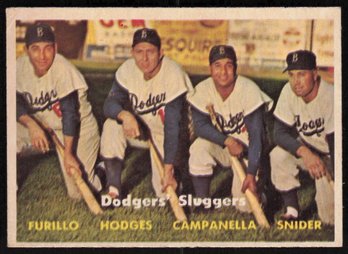 1957 TOPPS DODGERS SLUGGERS BASEBALL CARD