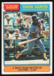 1976 Topps Baseball Hank Aaron Trading Card