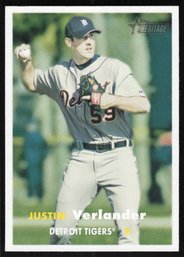 2006 Topps Baseball Justin Verlander 1st Year Heritage Card