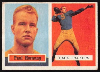 1957 TOPPS PAUL HORNUNG ROOKIE FOOTBALL CARD