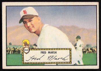 1952 TOPPS BASEBALL Fred Marsh RC RED BACK ROOKIE CARD