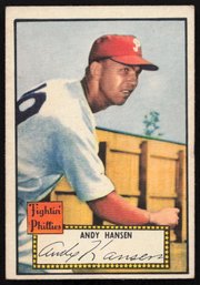 1952 TOPPS BASEBALL Andy Hansen RC RED BACK ROOKIE CARD