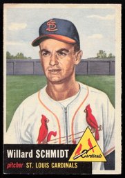 1953 TOPPS BASEBALL Willard Schmidt RC ROOKIE CARD