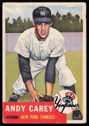 1953 TOPPS BASEBALL Andy Carey RC ROOKIE CARD