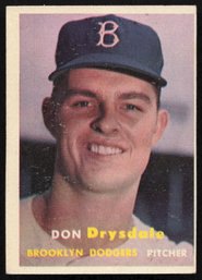 1957 TOPPS DON DRYSDALE RC BASEBALL CARD