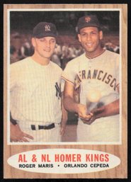 1962 TOPPS HOME RUN KINGS MARIS CEPEDA BASEBALL CARD