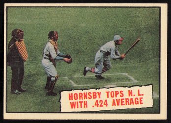 1961 TOPPS HORNSBY TOPS NL BASEBALL CARD