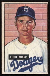 1951 BOWMAN EDDIE MIKSIS BASEBALL CARD