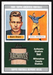 2001 TOPPS ARCHIVE STADIUM SEAT RELIC BART STARR FOOTBALL CARD