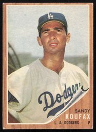 1962 TOPPS SANDY KOUFAX BASEBALL CARD