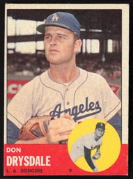 1963 TOPPS DON DRYSDALE BASEBALL CARD