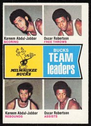 1974-75 Topps Milwaukee Bucks Team Leaders (Kareem Abdul-JabbarOscar Robertson)