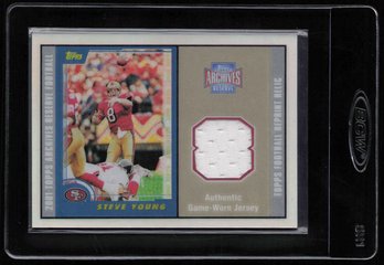 Steve Young Game Worn Jersey 2000 Topps 2001 Topps Archives Reserve Football #120