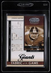 Tiki Barber Game Worn Jersey /50 2008 Leaf Certified Materials Fabrics Of The Game #FOG-68 23/50