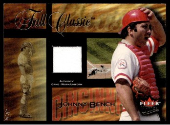 2001 FLEER RELIC PATCH JOHNNY BENCH BASEBALL CARD