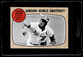 1968 TOPPS GIBSON HURLS BASEBALL CARD