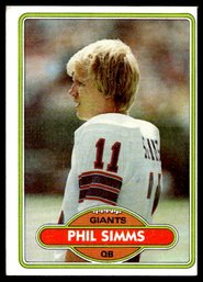 1980 TOPPS PHIL SIMMS ROOKIE FOOTBALL CARD