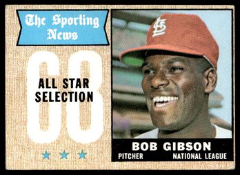 1968 TOPPS BOB GIBSON BASEBALL CARD