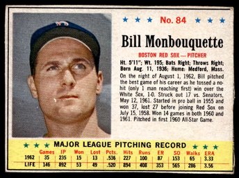 1963 POST CEREAL BILL MONBOUQUETTE BASEBALL CARD