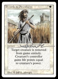 SIGNED SWORDS TO PLOWSHARES MTG MAGIC THE GATHERING CARD AUTOGRAPHED