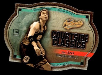 2002-03 Fleer Authentix #D' /750 Courtside Classics Pau Gasol Die Cut BASKETBALL CARD