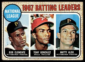 1968 TOPPS BAT LDRS CLEMENTE BASEBALL CARD