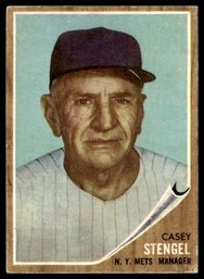 1962 TOPPS CASEY STENGEL BASEBALL CARD