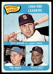 1965 TOPPS RBI LDRS MAYS BASEBALL CARD