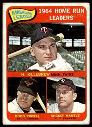 1965 TOPPS HR LDRS MANTLE BASEBALL CARD