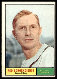 1961 TOPPS RED SHOENDIENST BASEBALL CARD