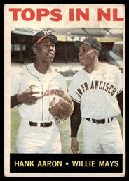 1964 TOPPS NL WILLIE MAYS HANK AARON BASEBALL CARD