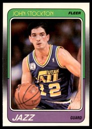 1988 FLEER JOHN STOCKTON ROOKIE BASKETBALL CARD