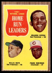 1962 TOPPS HR LDRS MAYS ROBINSON BASEBALL CARD