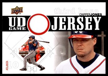 2010 UPPER DECK PATCH CHIPPER JONES BASEBALL CARD