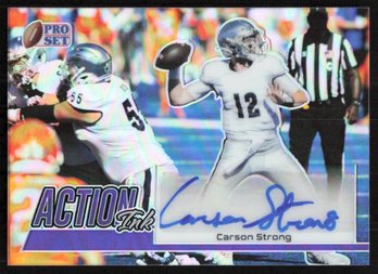 2022 LEAF PRO SET METAL CARSON STRONG /30 AUTO BLACK ACTION INK AUTOGRAPH