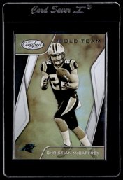 CHRISTIAN MCCAFREY GOLD ROOKIE FOOTBALL CARD