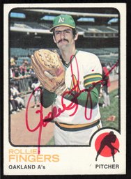 AUTOGRAPHED 1973 TOPPS ROLLIE FINGERS