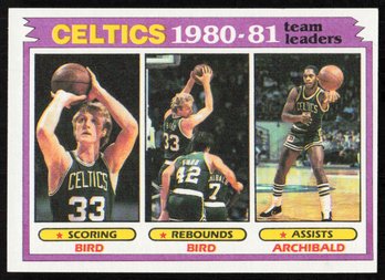 1981-82 Topps Basketball Boston Celtics '80-81 Team Leaders - Bird / Archibald