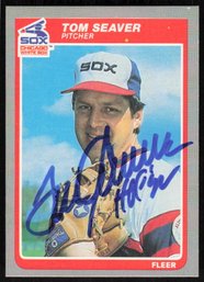 1985 Fleer Baseball Tom Seaver - On-card Autograph