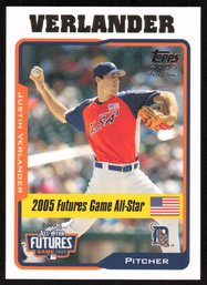 2005 Topps Futures Game All-star Justin Verlander Gold Rookie Card