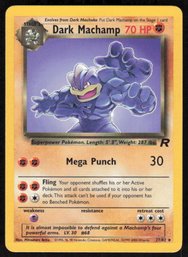 2000 WOTC Dark Machamp Rare Team Rocket Pokemon Card